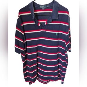 Polo by Ralph Lauren Navy Polo with Red and White Stripes